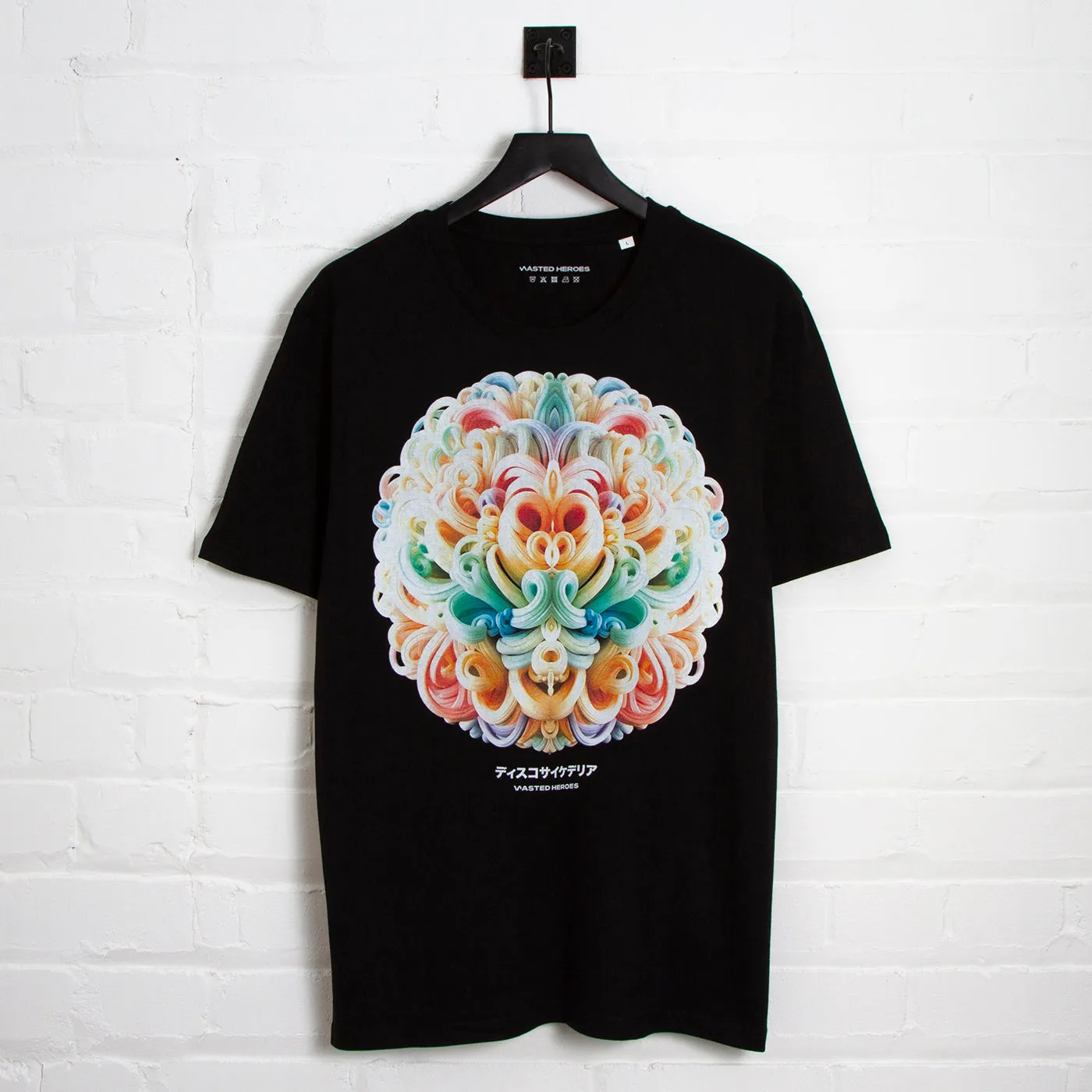 030 Disco Psychedelia Front Print - Tshirt - Black