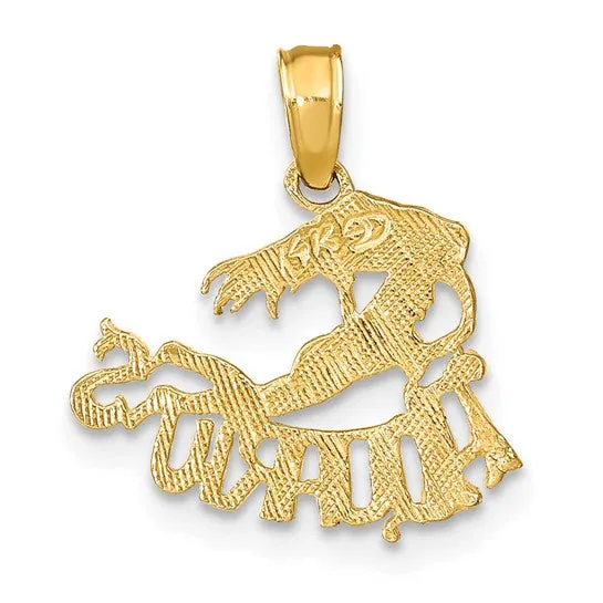 14k Real Solid Gold Zodiac Birth Symbol Pendant Charm