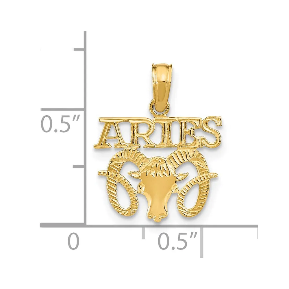 14k Real Solid Gold Zodiac Birth Symbol Pendant Charm