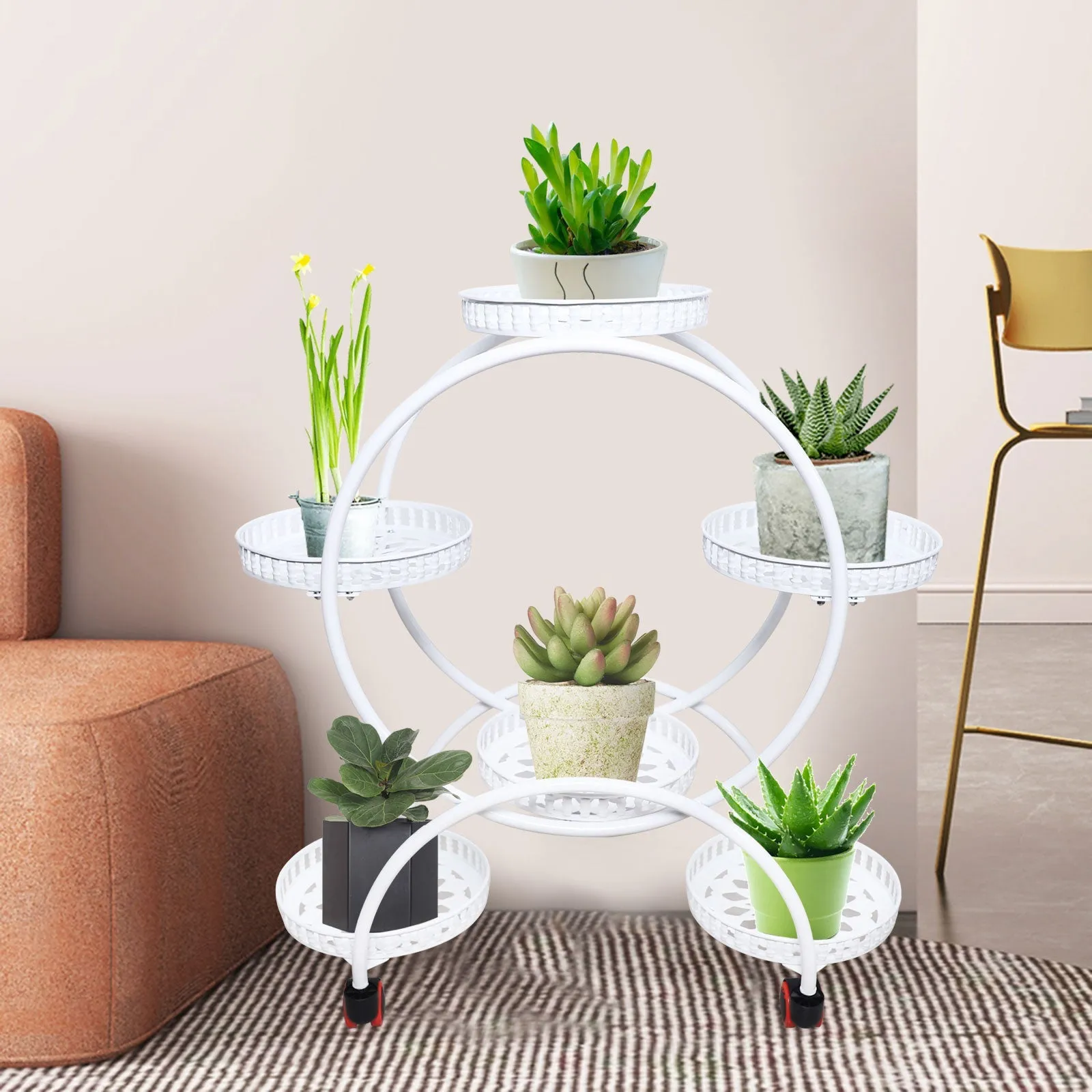 6 Pot Circle Metal Plant Stand