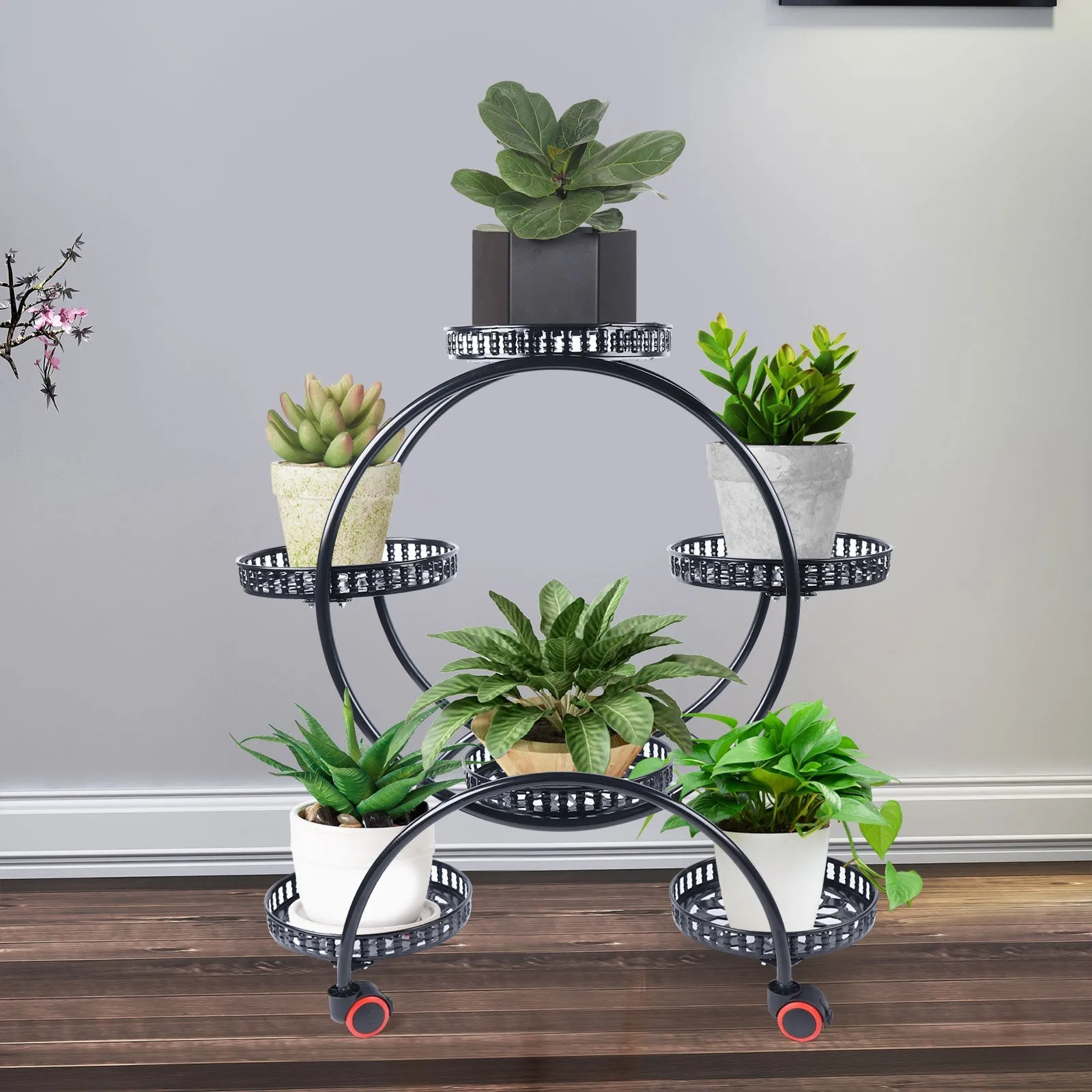 6 Pot Circle Metal Plant Stand