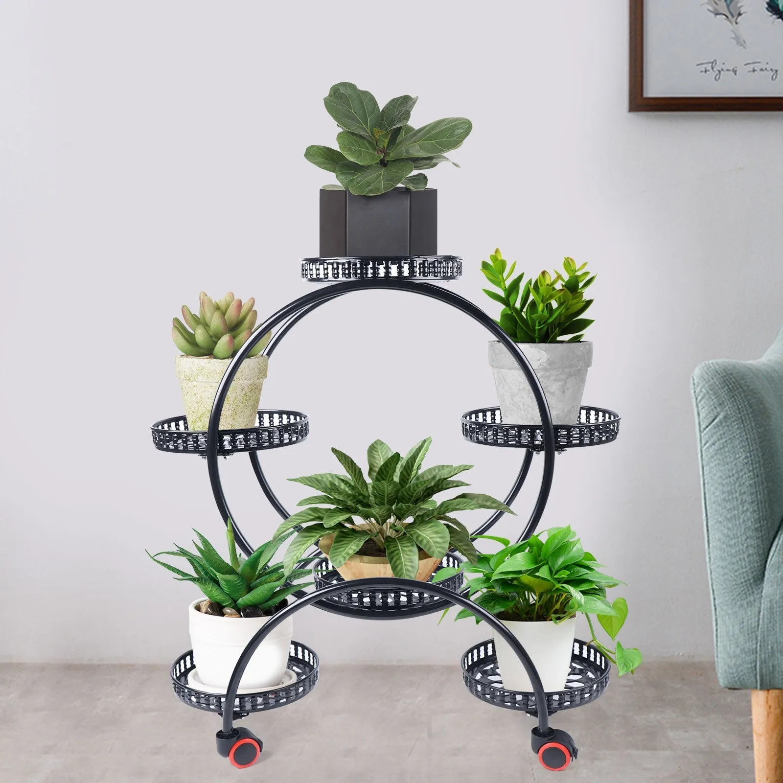 6 Pot Circle Metal Plant Stand