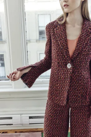 AFRICAN TWEED JACKET WITH FLUTTER SLEEVE