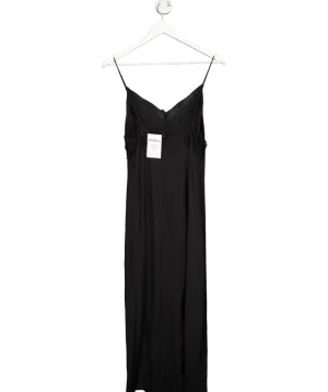 AFRM Black Lace Trim Midi Slip Dress Petite UK S