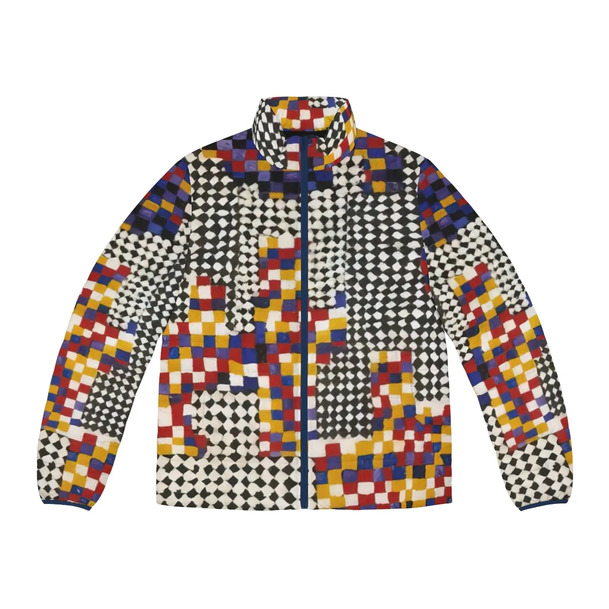 Alfred Jensen Inspired Geometric Abstract Puffer Jacket