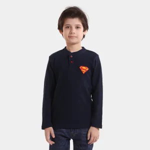 Boys Jersey F/S Henley Character - NAVY