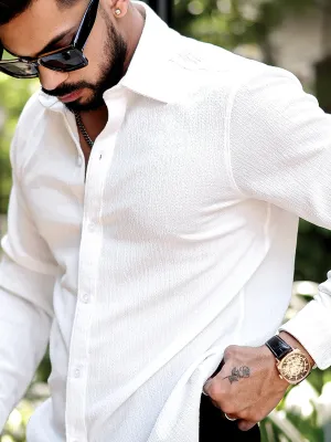 Bubble White Full Sleeve Shirt