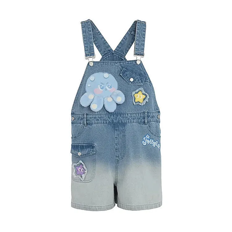 Cartoon Charm: Best Friends Denim Overalls