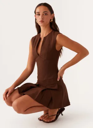 Cassia Mini Dress - Brown