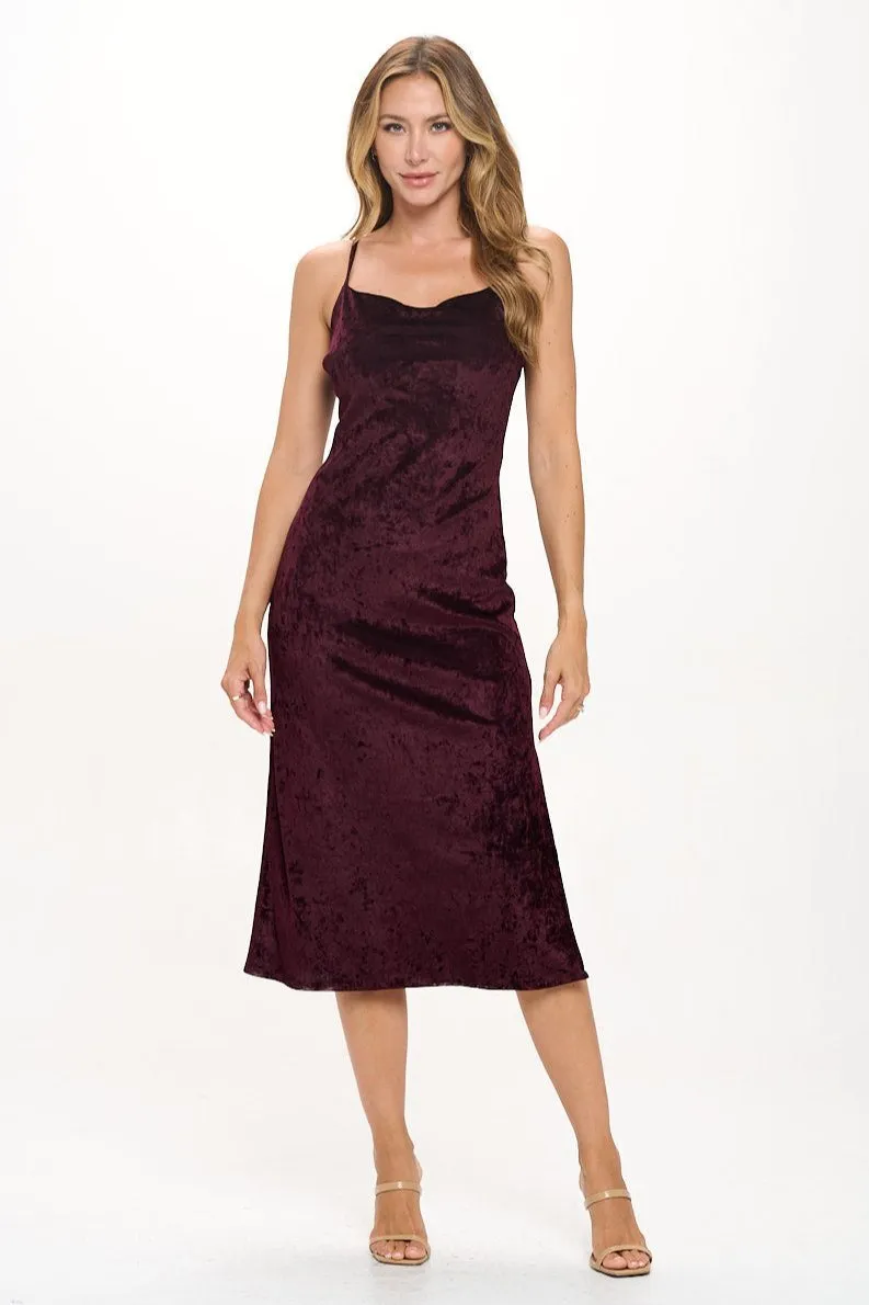 Charlotte Velvet Cami Slip Midi Dress