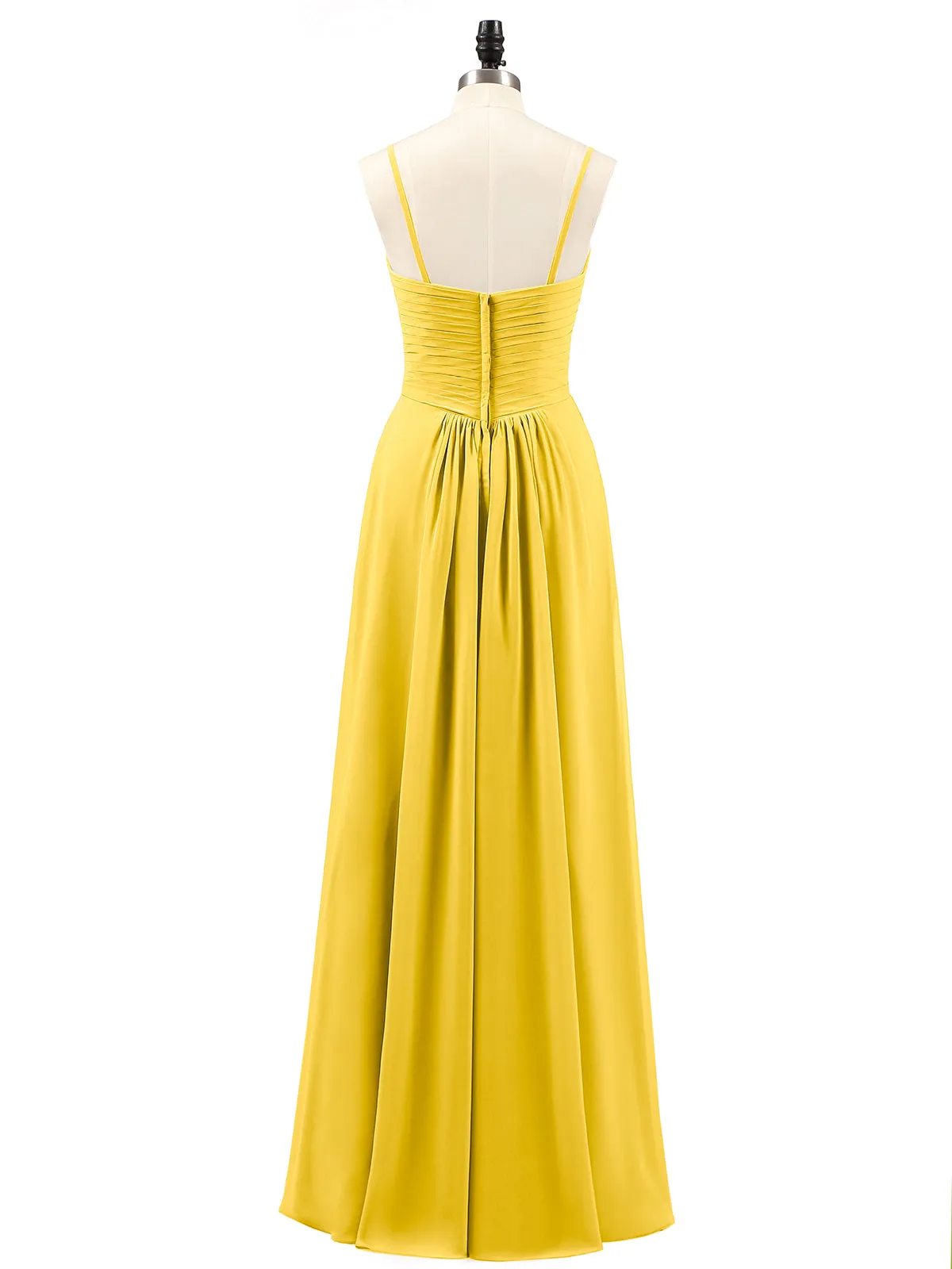 Chiffon Bridesmaid Dresses with Cascade Skirt-Marigold