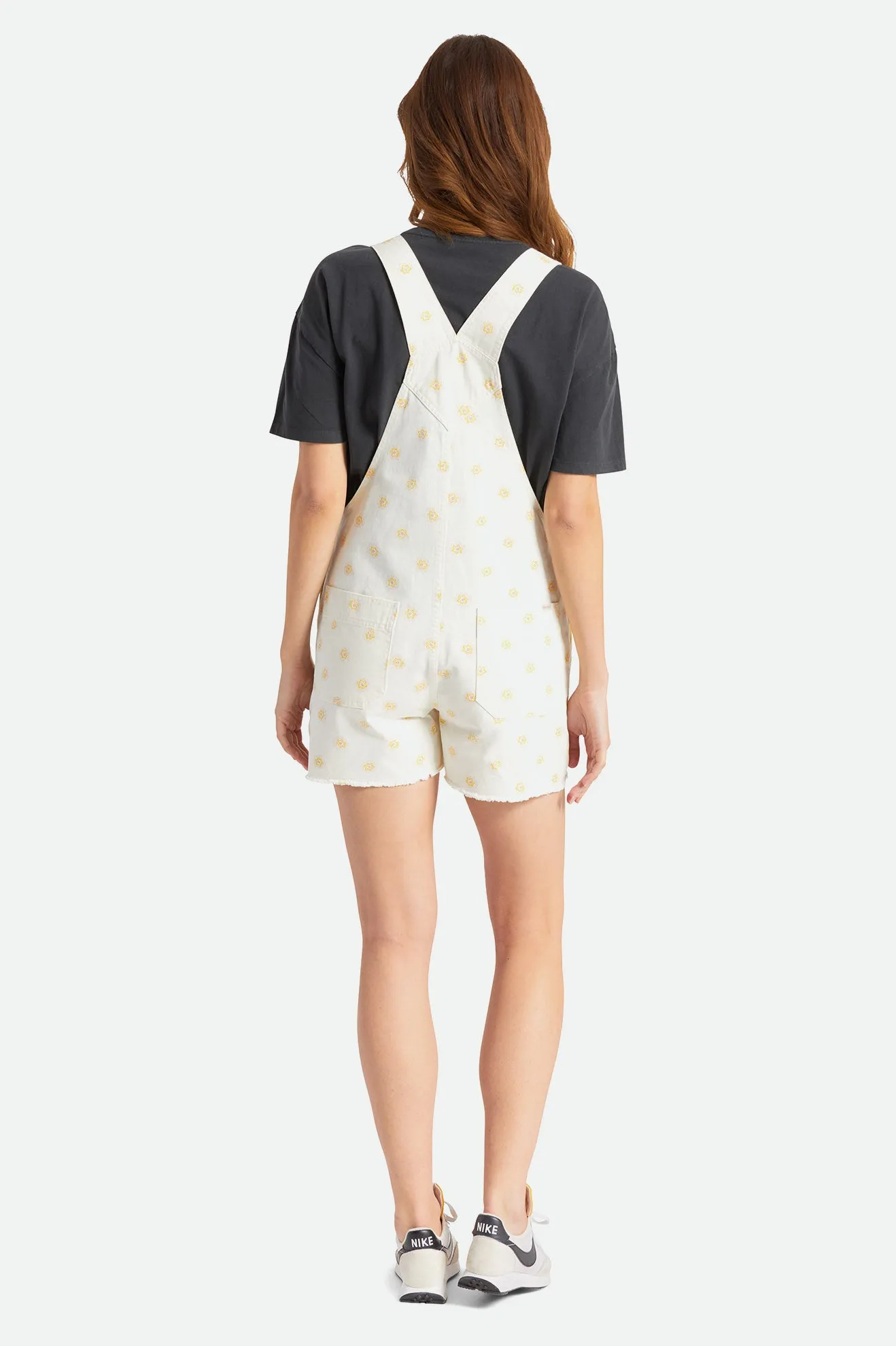 Christina Short Overall - Off White Daisy Dot