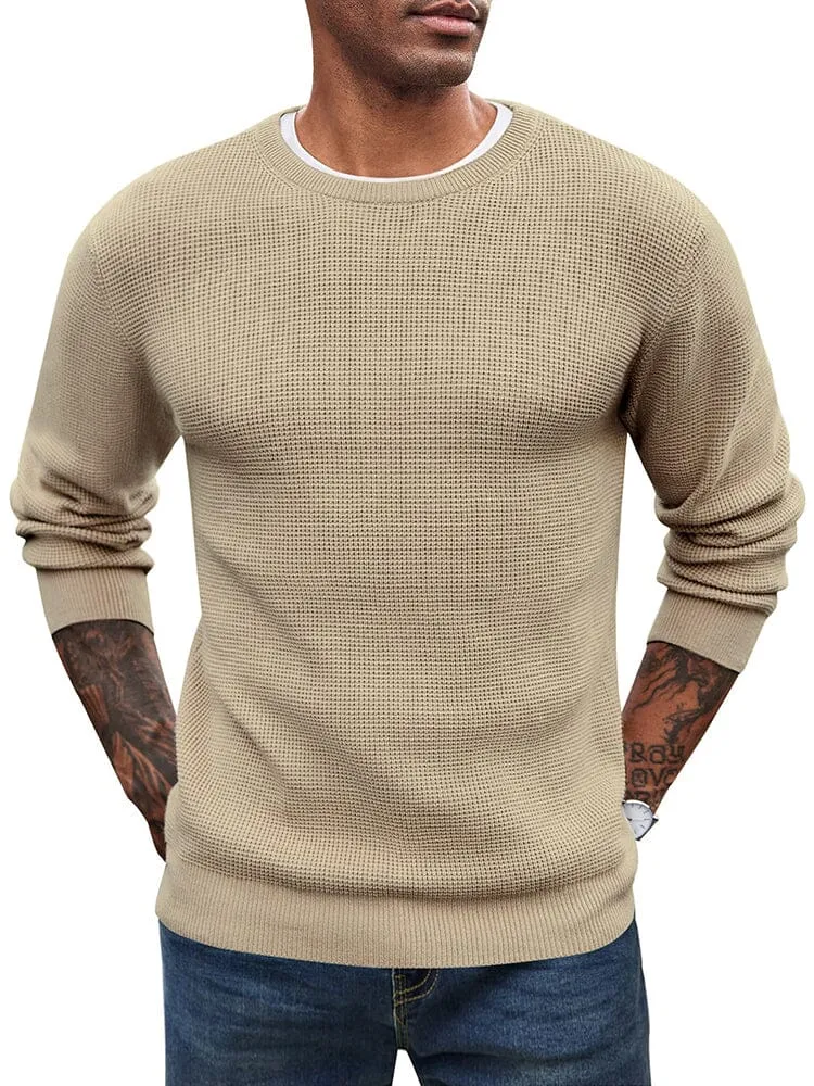 Classic Waffle Knitted Pullover Sweater (US Only)