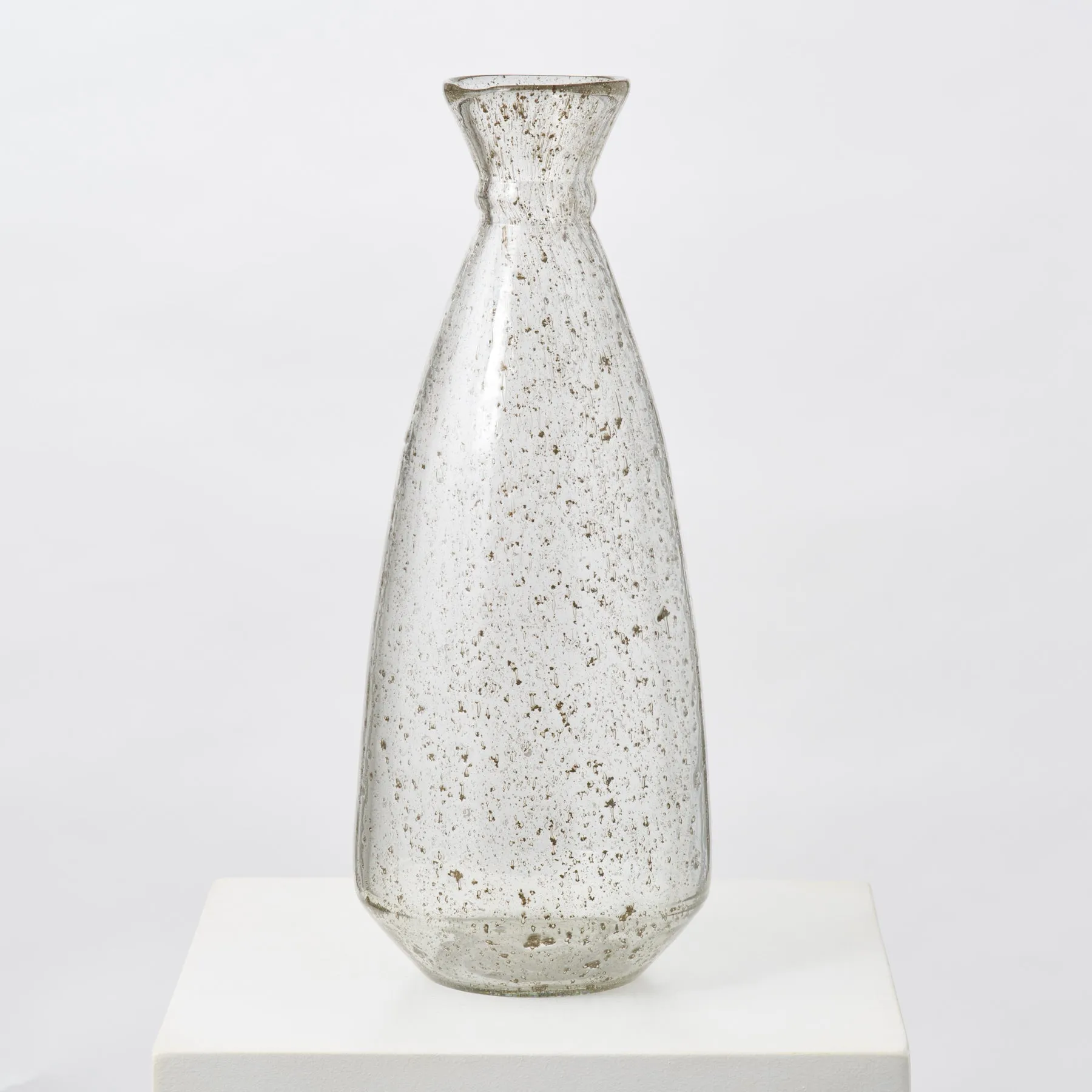 Clear Bubble Textured Recycled Glass Floor Vase