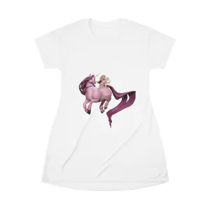 Cupid Baby and Horse All Over Print T-Shirt Dress