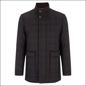 Douglas Barkley Brown  Check Car Coat<>