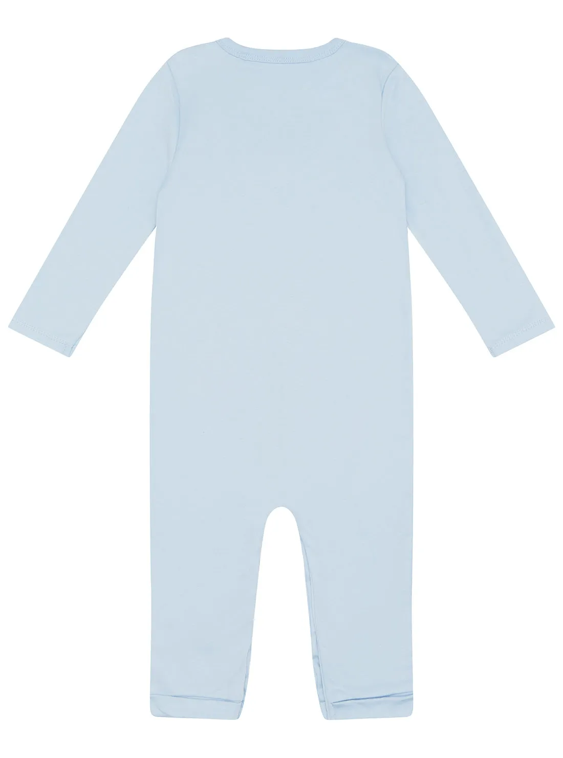 Frosted Blue Overall Logo Onesie (0-12m)