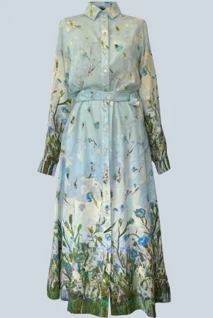 Gaia Celebration Silk Crêpe de Chine Midi Shirt Dress