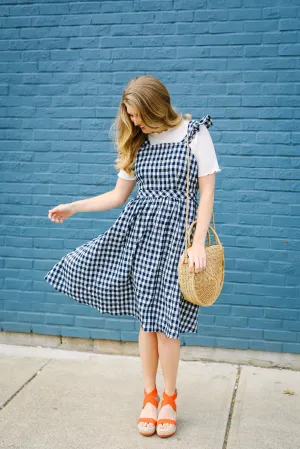 Girly Gingham Overall Dress