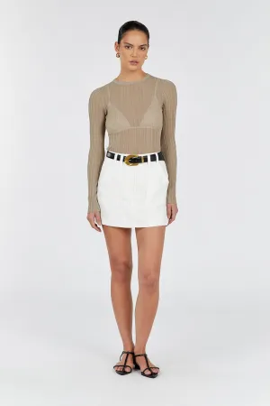 HARPER TAUPE LONG SLEEVE KNIT TOP