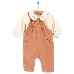 HelloBaby Overall Shorts-Sweatshirt - Mink