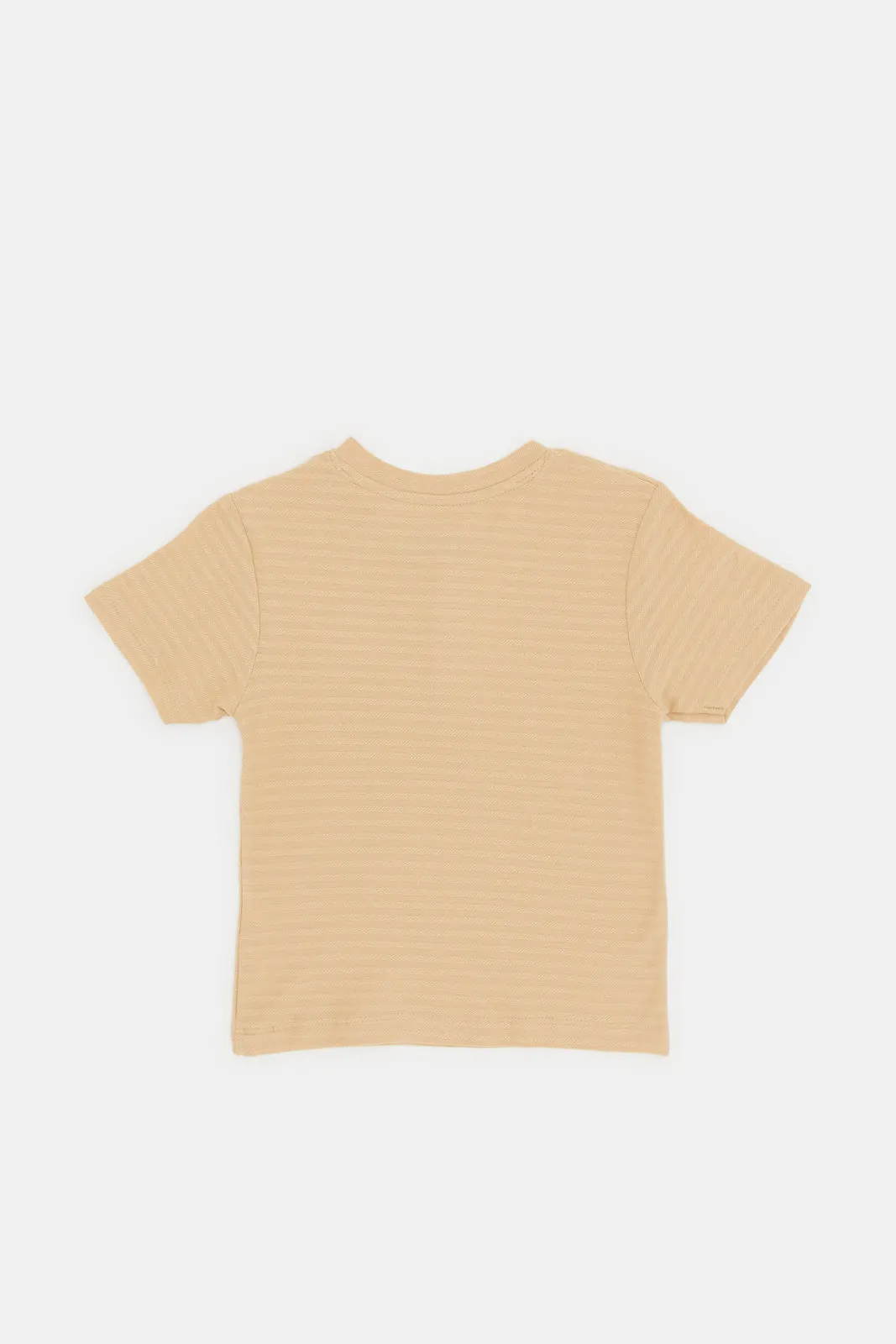 Infant Boys Beige Plain Henley T-Shirt