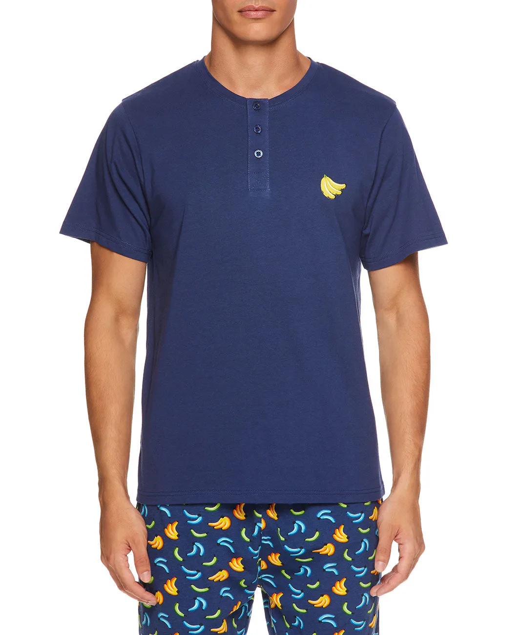 Joe Boxer Loungewear Bananas Short Sleeve Henley