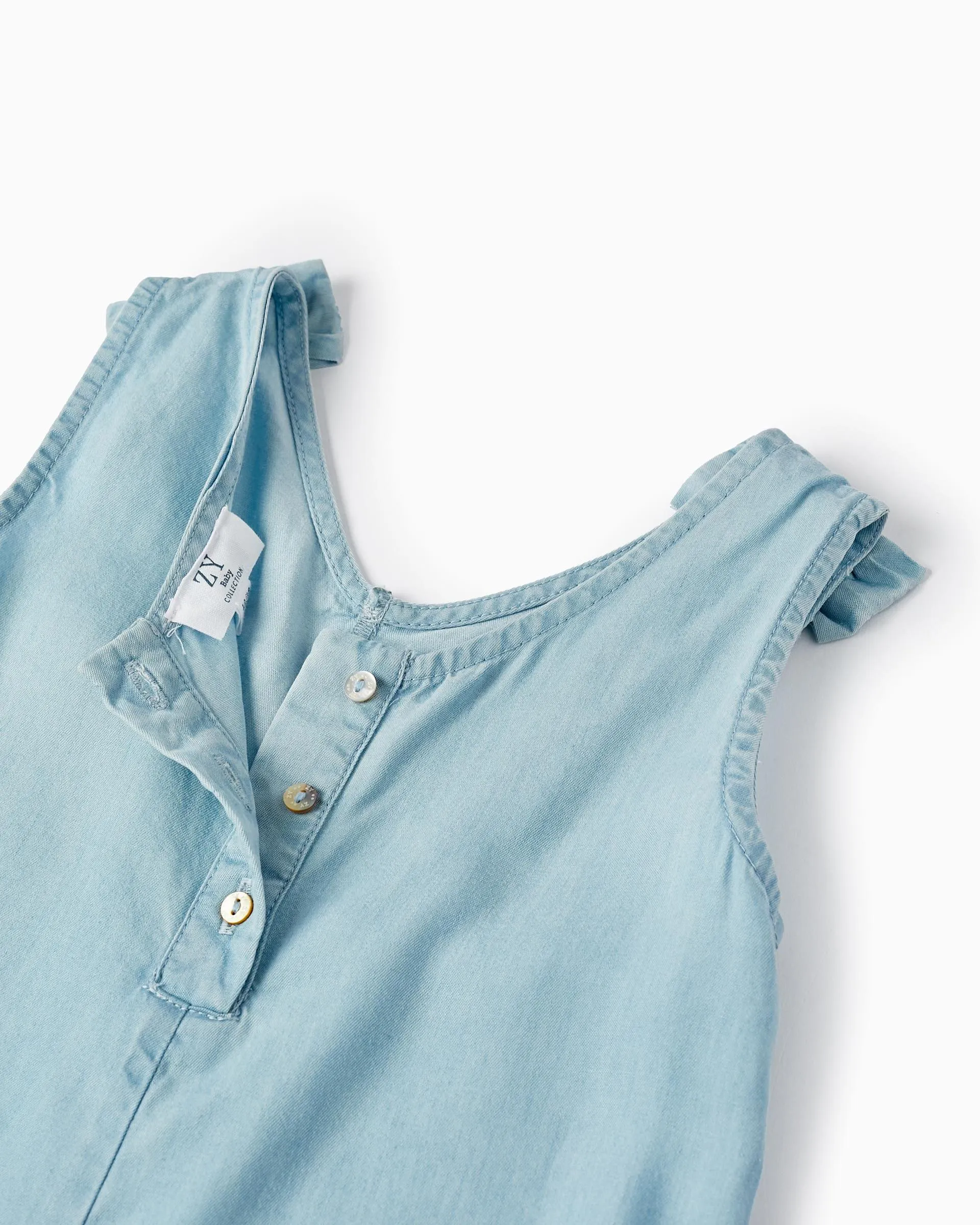 Jumpsuit in Light Denim for Baby Girls, Light Blue