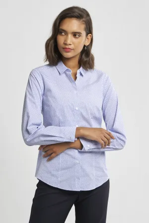 Karabo cotton shirt - blue circle print