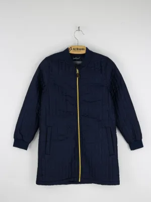 Kids Girl Plain Quilted Coat Jacket,Navy