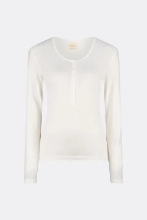 Kirra Soft Tencel rib Henley natural white