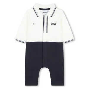 Logo Print Polo Romper