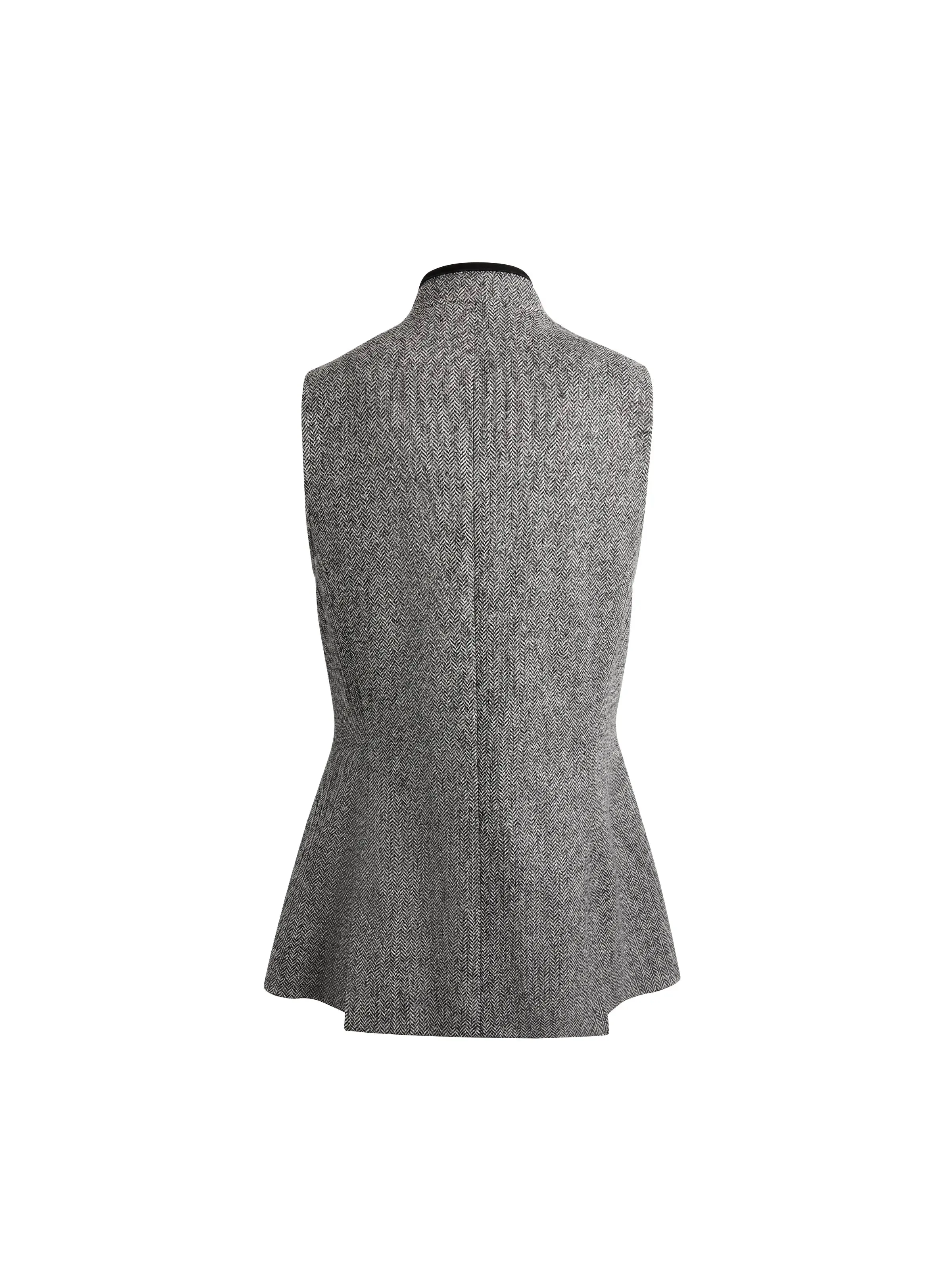 Madeline Gilet - Monochrome Herringbone