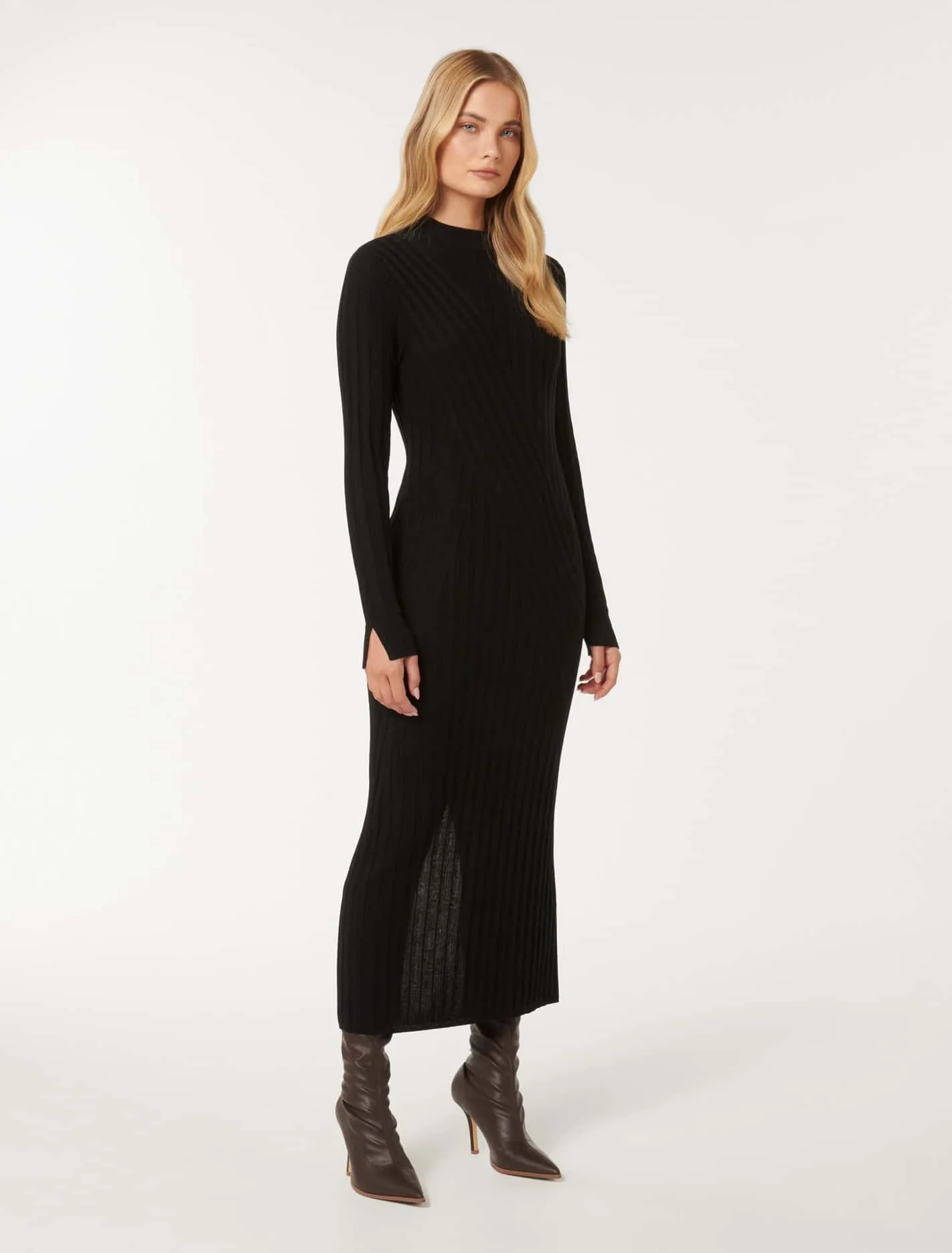 Melody Rib Transfer Midi Dress