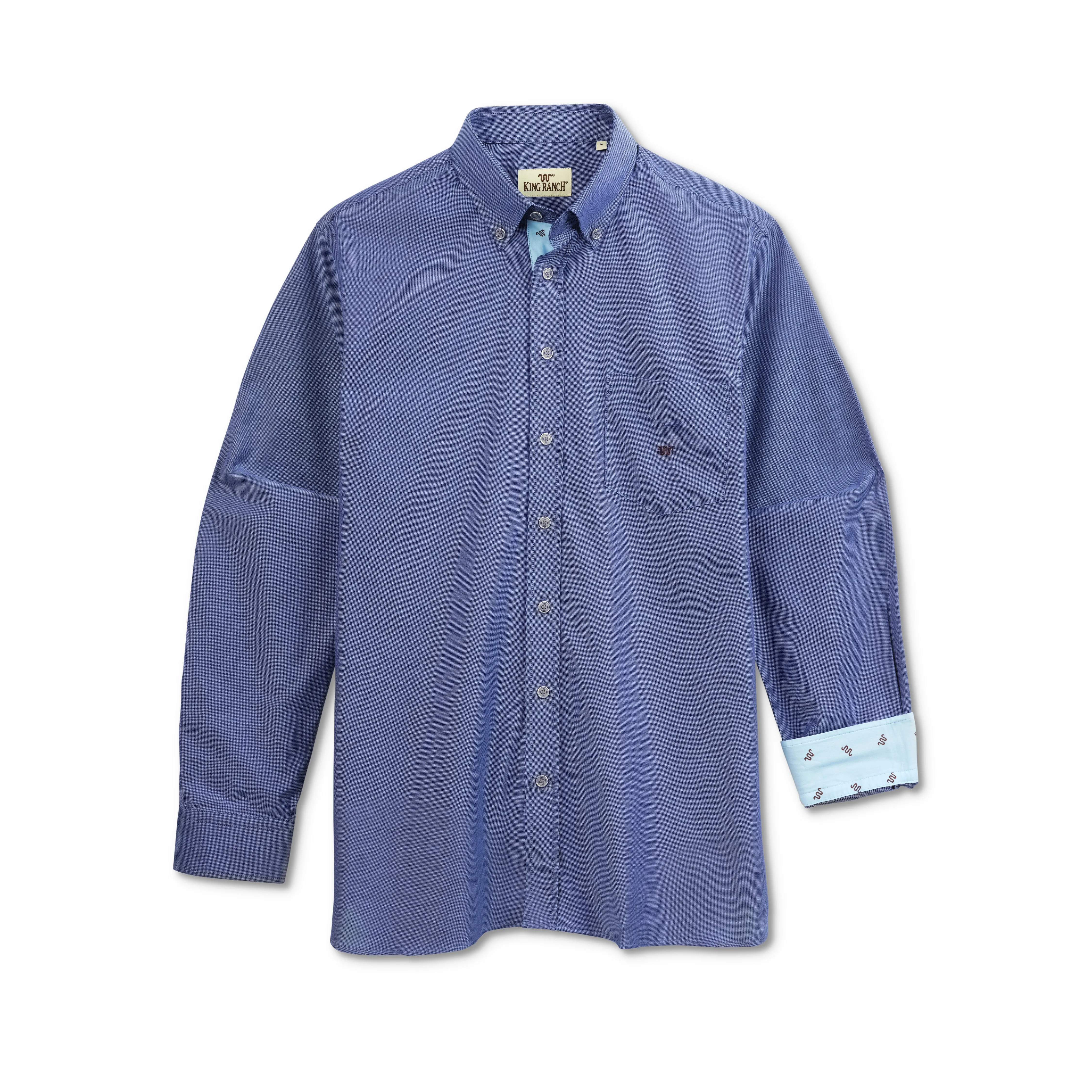 Men's Solid Oxford Shirt With Running W Trim