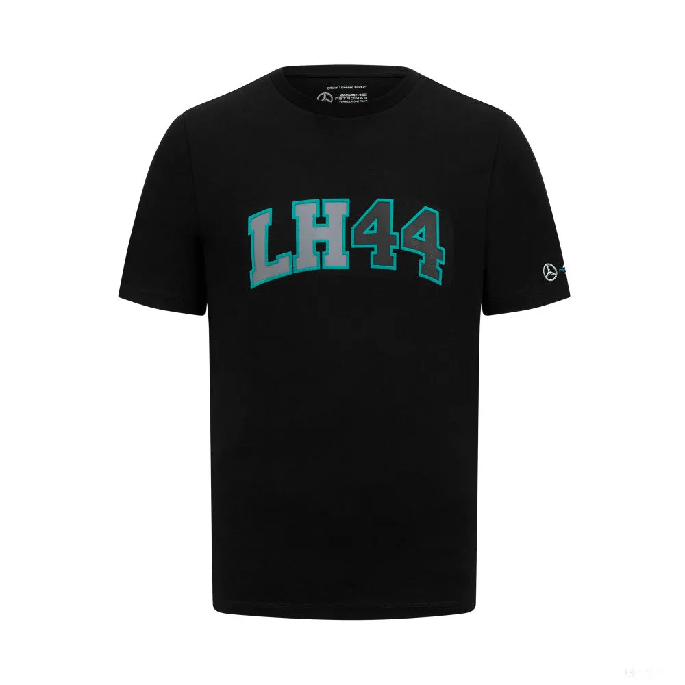 Mercedes Mens Lewis Hamilton Logo Tee, Black