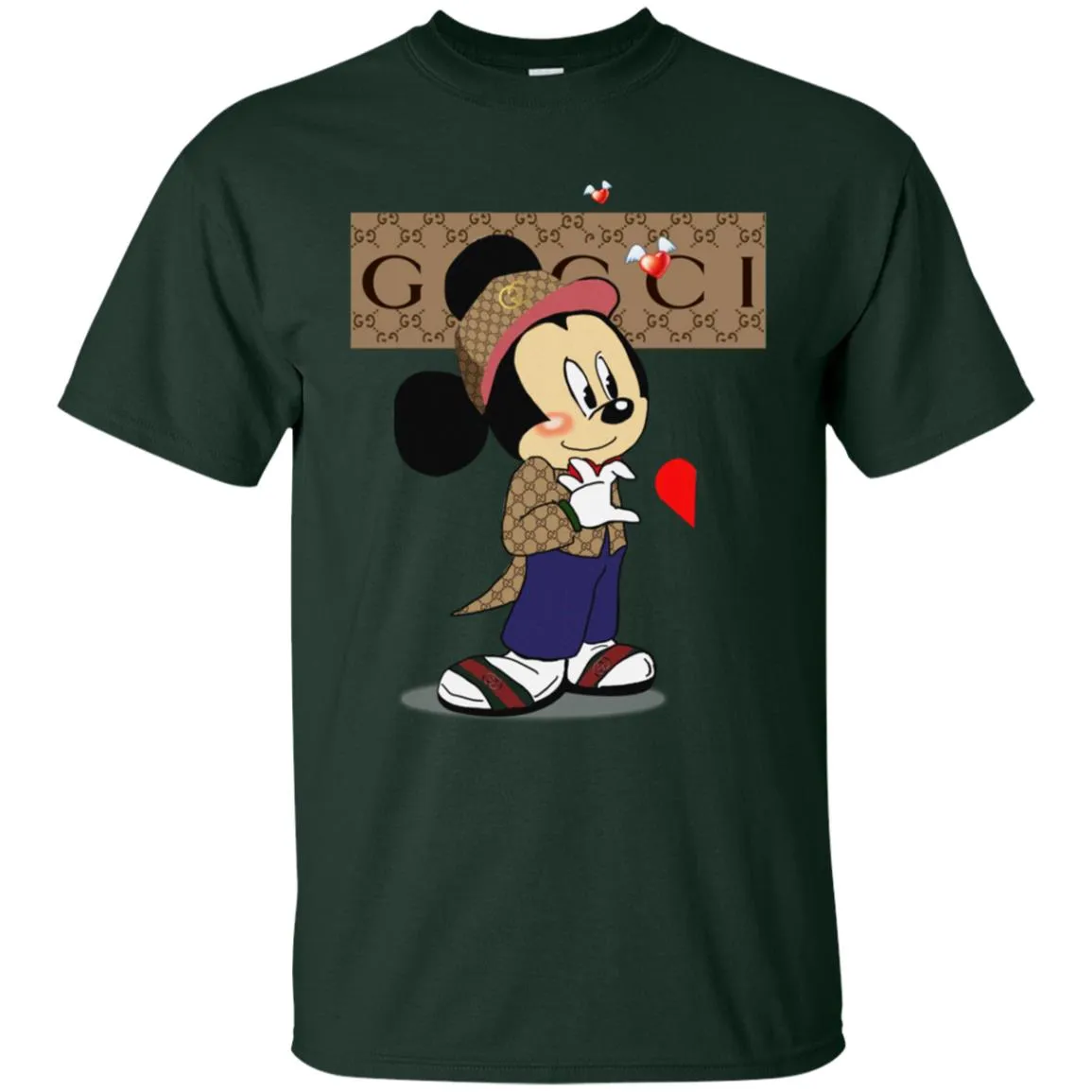 Mickey Mouse Love Couple T-shirt Valentine's Day T-shirt Men Cotton T-Shirt