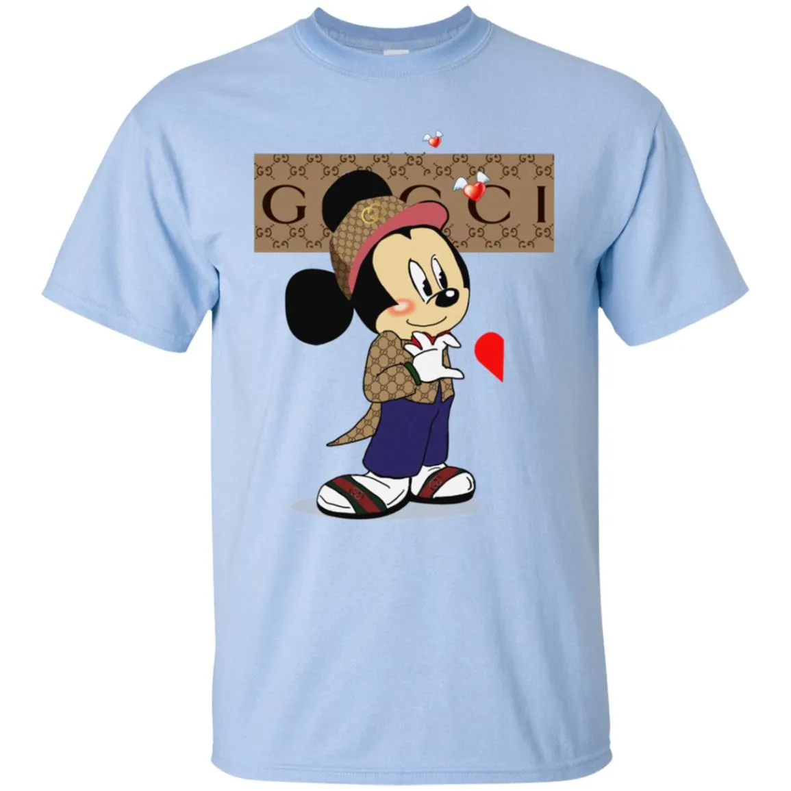 Mickey Mouse Love Couple T-shirt Valentine's Day T-shirt Men Cotton T-Shirt