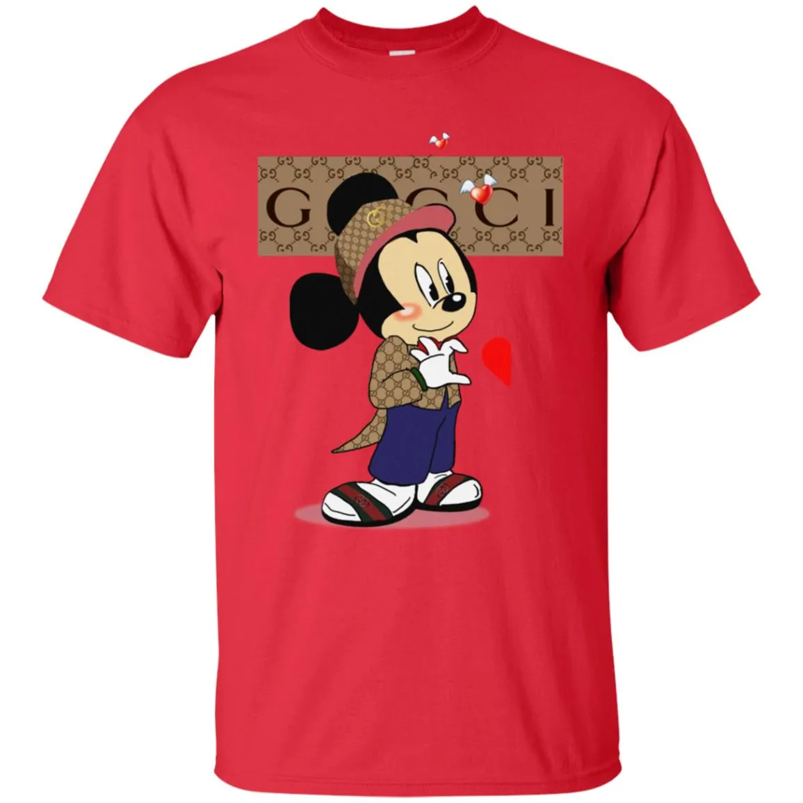 Mickey Mouse Love Couple T-shirt Valentine's Day T-shirt Men Cotton T-Shirt