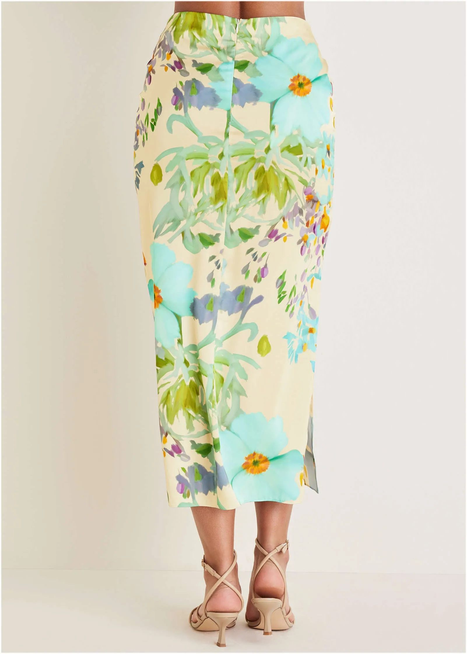 Midi Slip Skirt - Coquette Bouquet