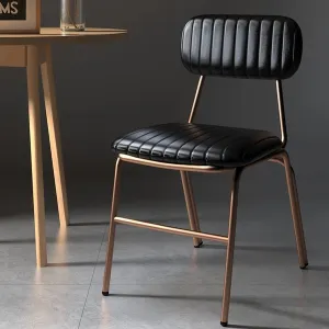 Modern Dining Chairs with Faux Leather Upholstered & Metal Frame