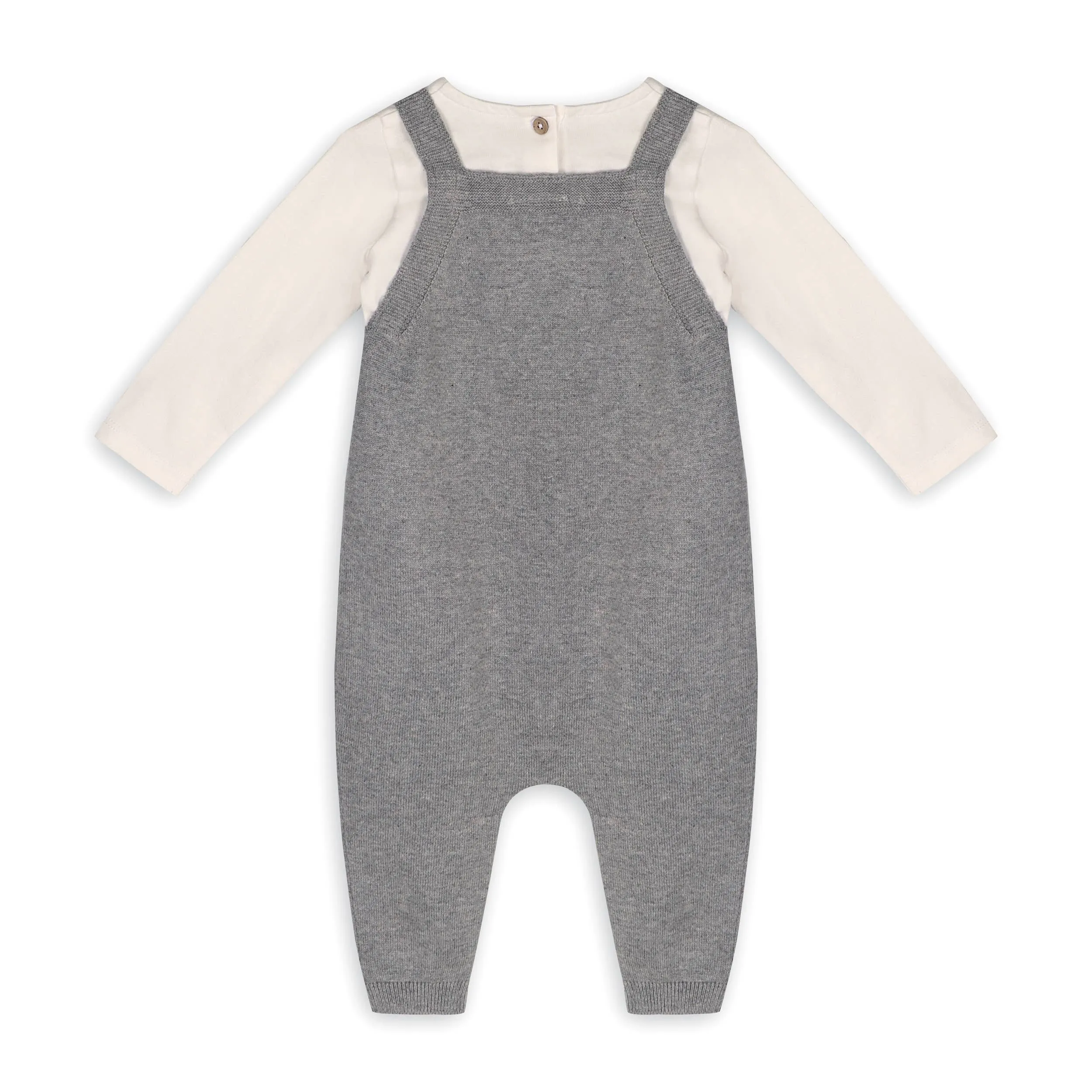 Owl Applique Sweater Knit Baby Overall & Bodysuit