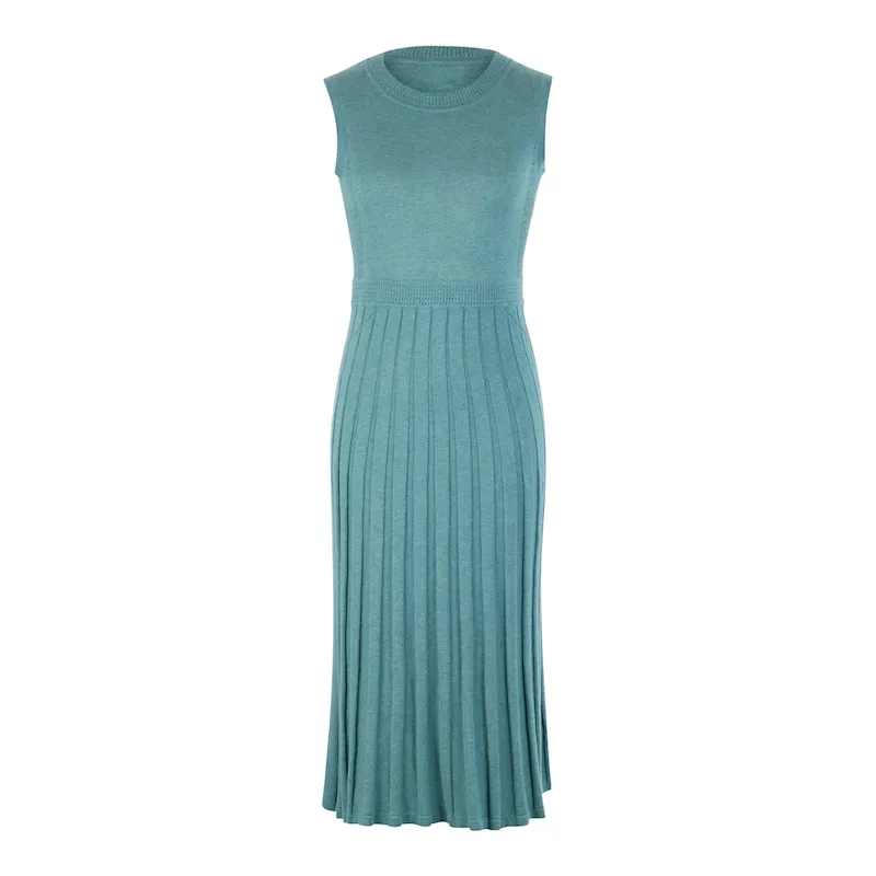 Pointelle Midi Dress - Teal