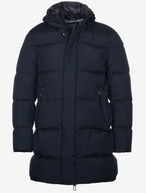 Quilted Woven Half Coat Dark Navy