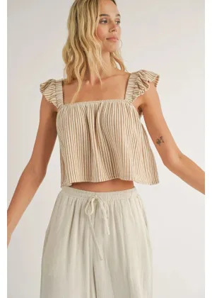 Sadie & Sage Journey On Ruffle Sleeve Knit Top