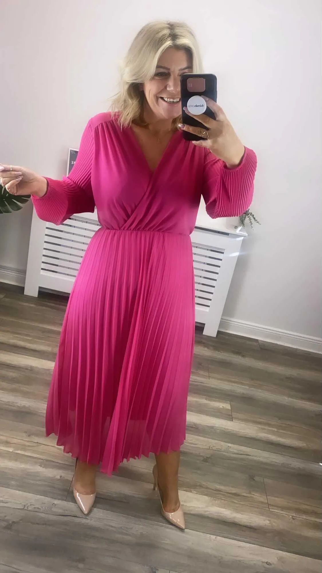 Saoirse Midi Dress (Pink)