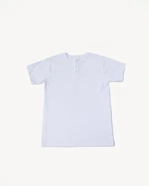 Short Sleeve Henley - White