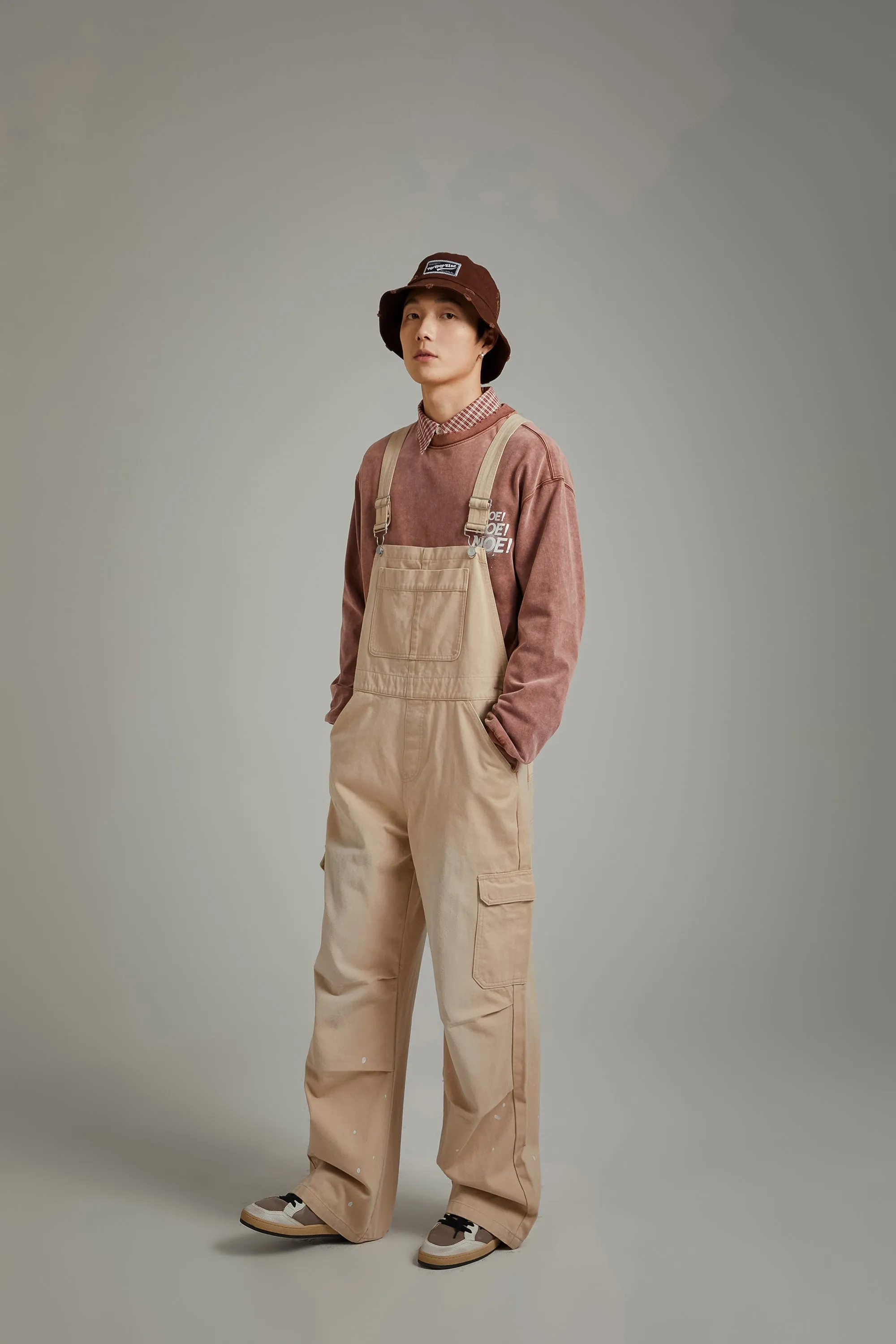 Simple Cargo Overall Pants