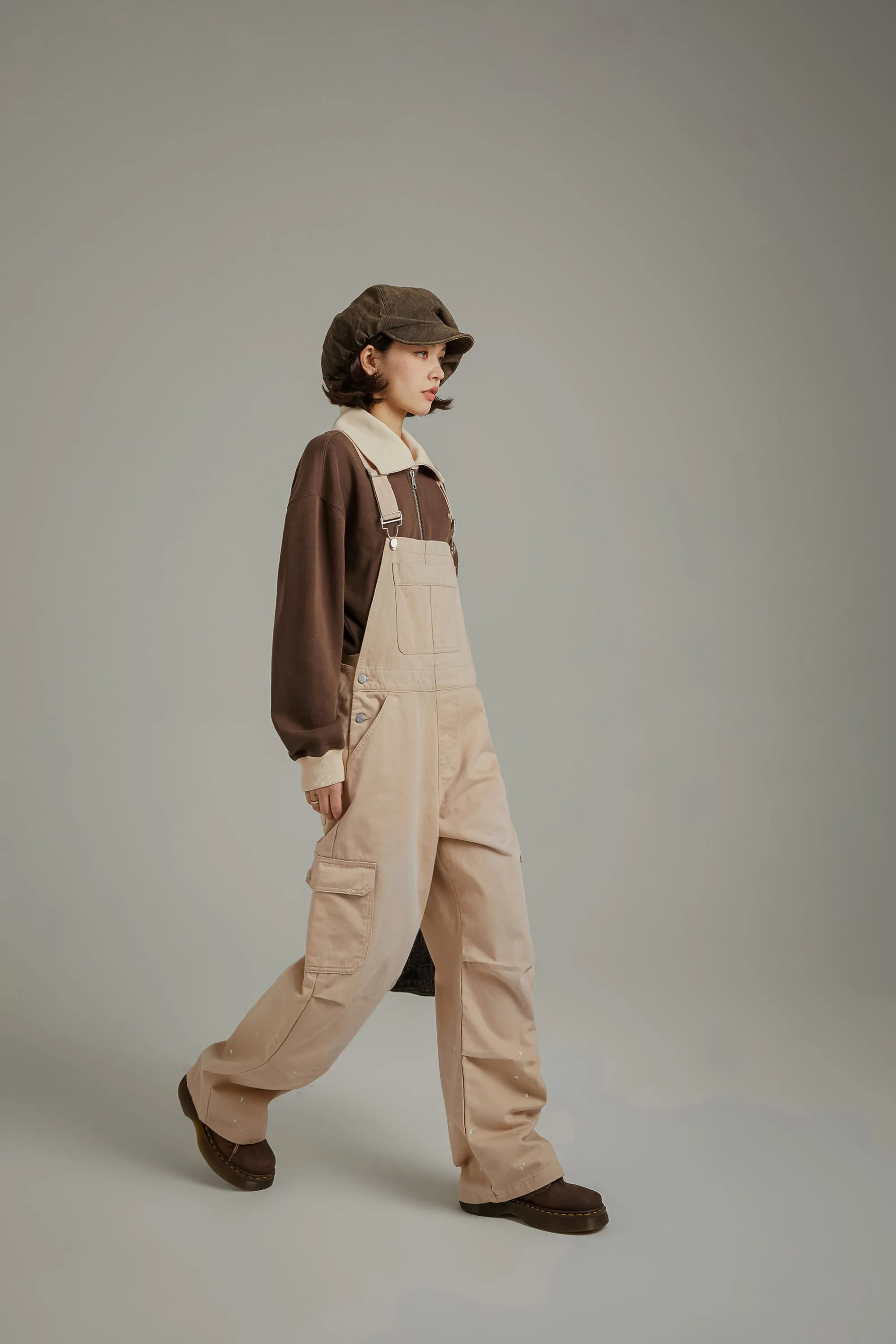 Simple Cargo Overall Pants