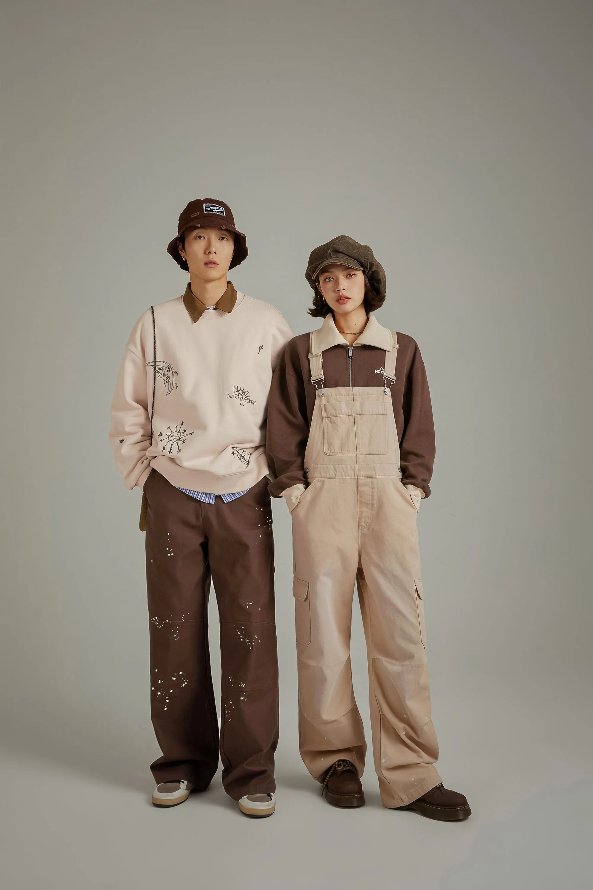 Simple Cargo Overall Pants